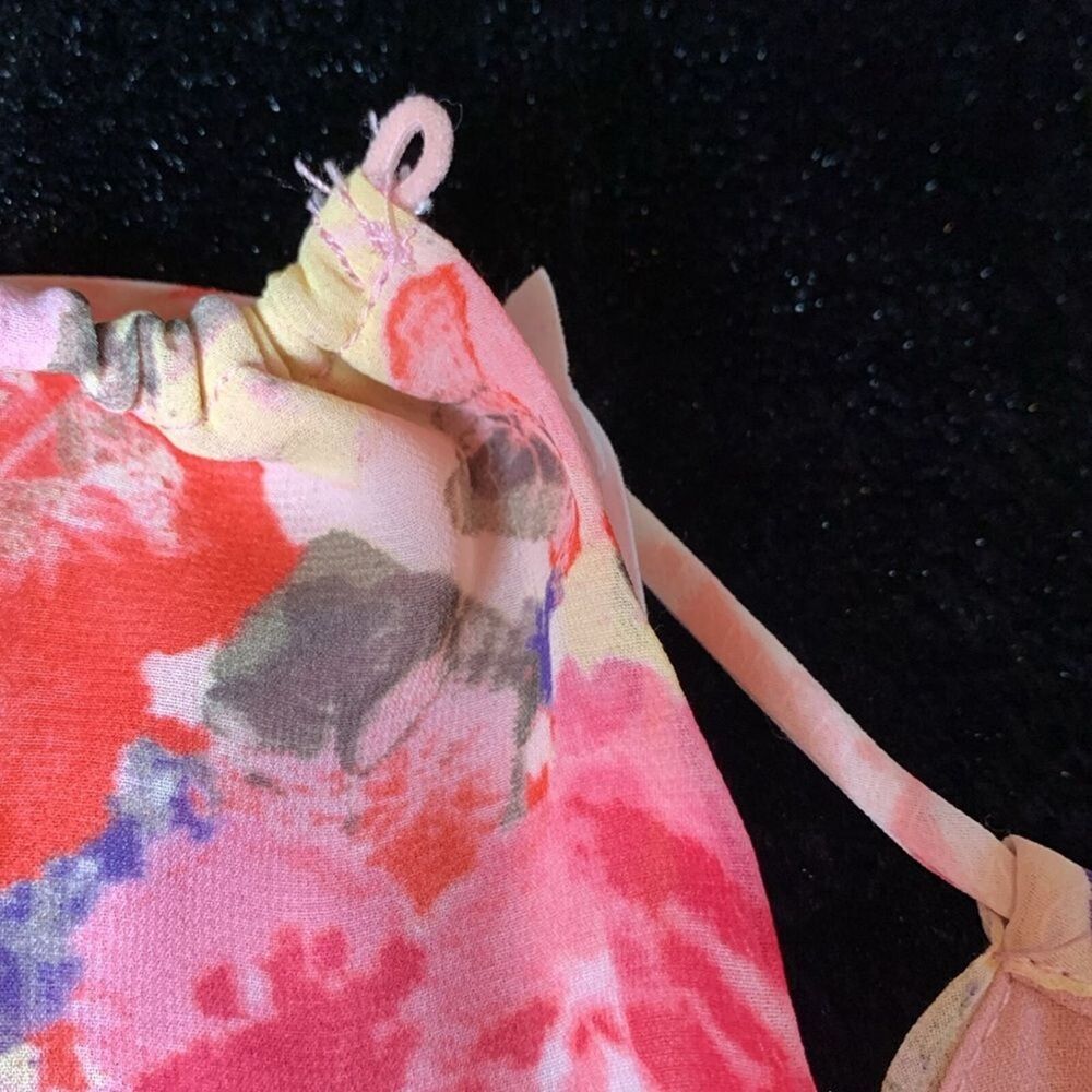 Floret Studios Floral Ruffle Waist A-line Dress in Pink Floral Size Large - Picture 10 of 16